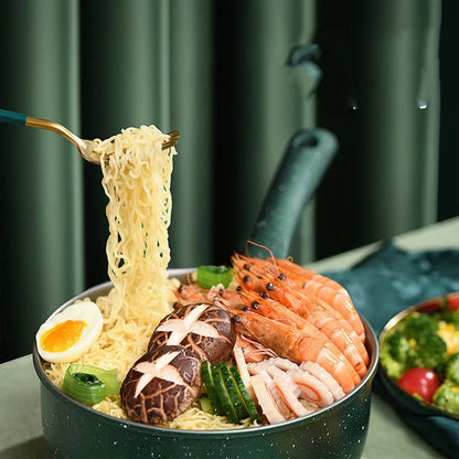 Household milk pot with medical stone non-stick coating in light green, dark green, and pink