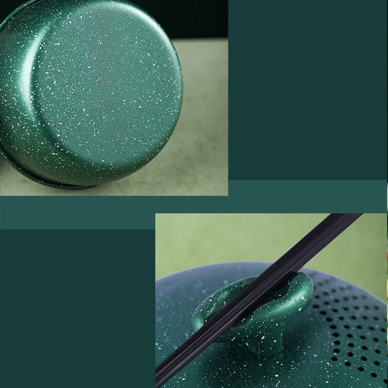 Household milk pot with medical stone non-stick coating in light green, dark green, and pink