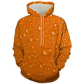 Loose fit hooded sweatshirt with digital liquid bead print and front patch pocket in blue colour