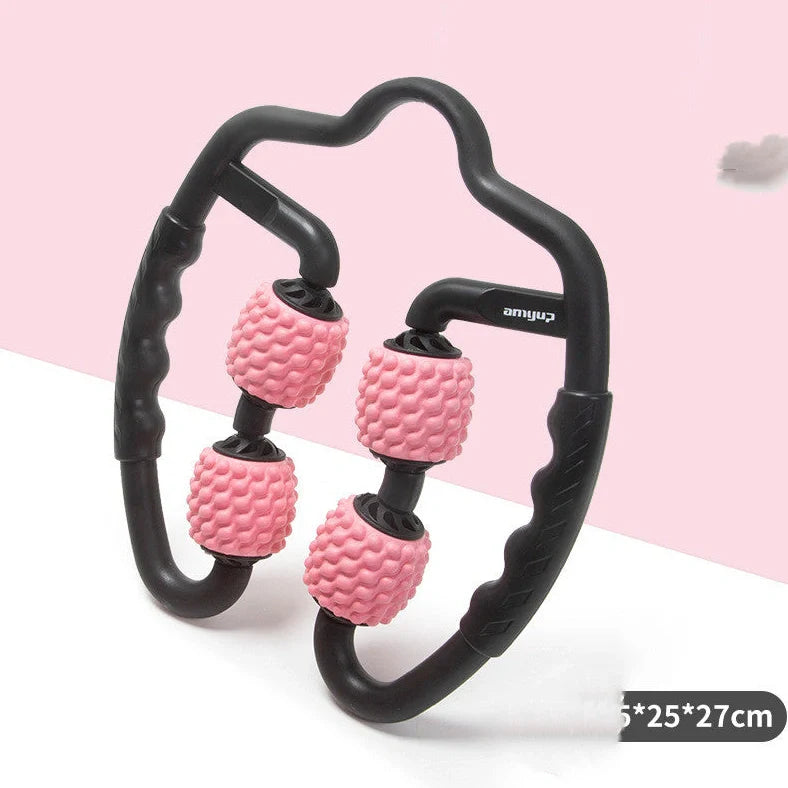 Black MSG foam roller measuring 33cm length and 15cm diameter for muscle therapy