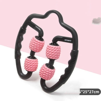 Black MSG foam roller measuring 33cm length and 15cm diameter for muscle therapy