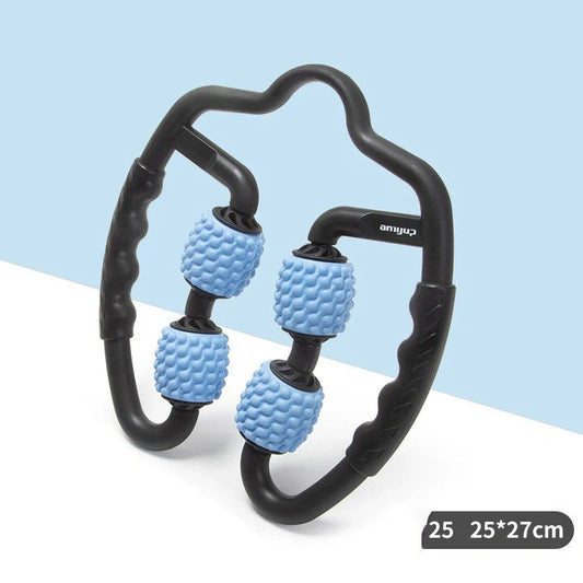 Black MSG foam roller measuring 33cm length and 15cm diameter for muscle therapy