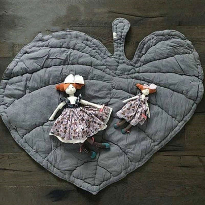 Leaf Floor Mat for baby crawling, 100% cotton, green and grey options
