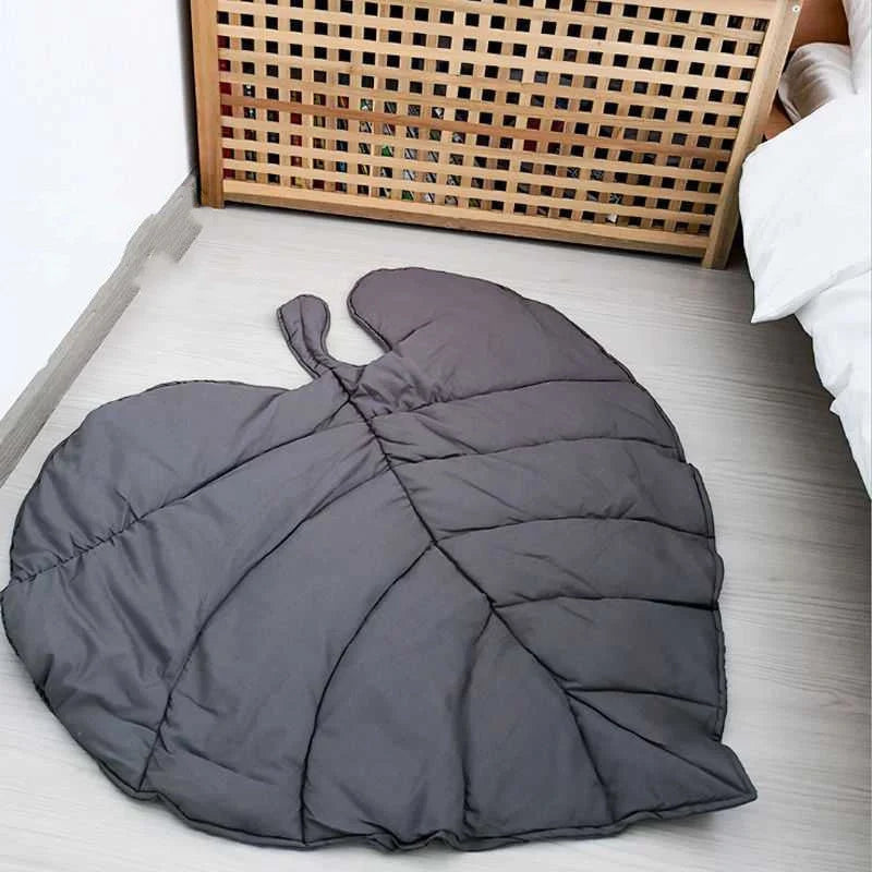 Leaf Floor Mat for baby crawling, 100% cotton, green and grey options