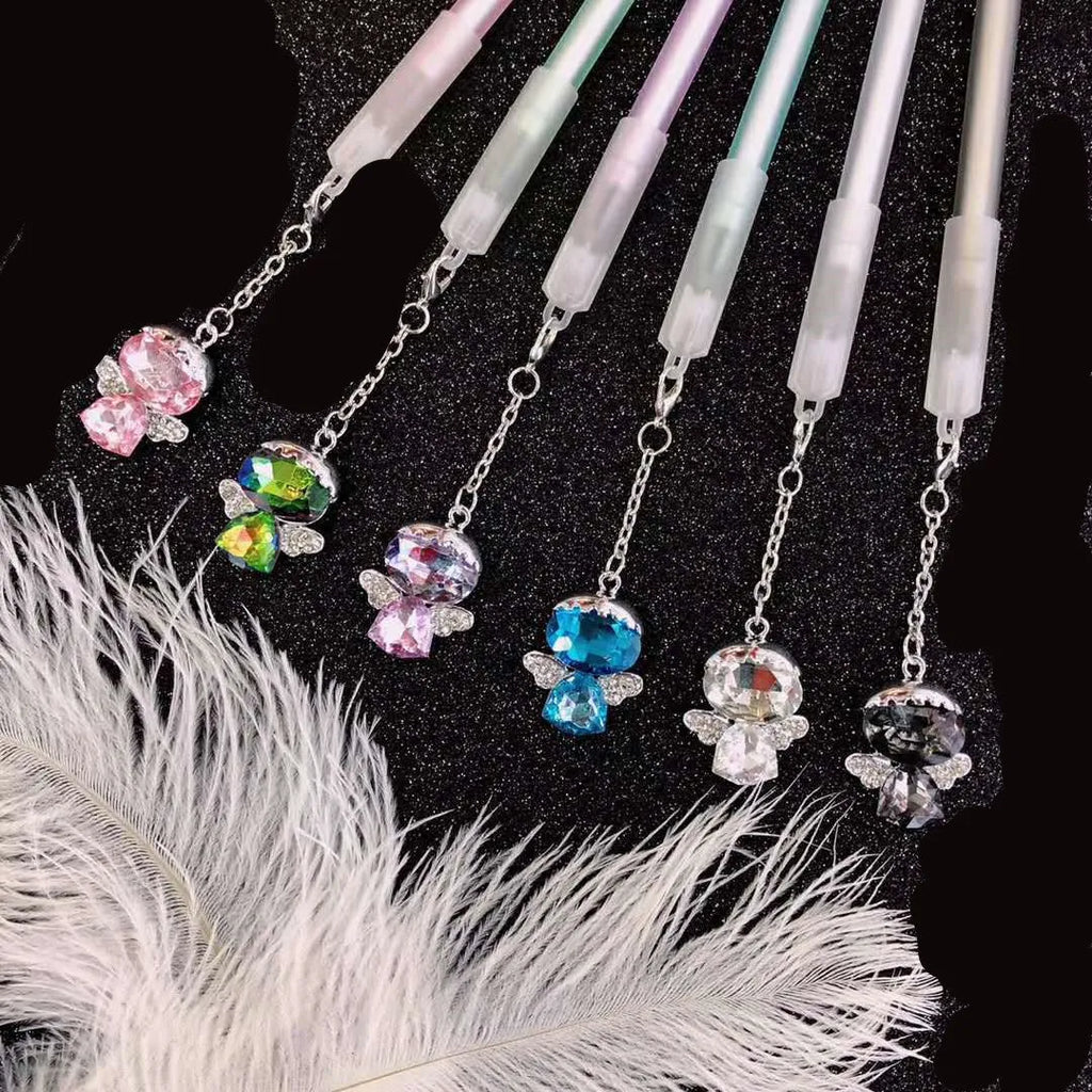 Little Angel Girl Water Pendant Gel Pen with diamond embellishments and 15cm plastic body
