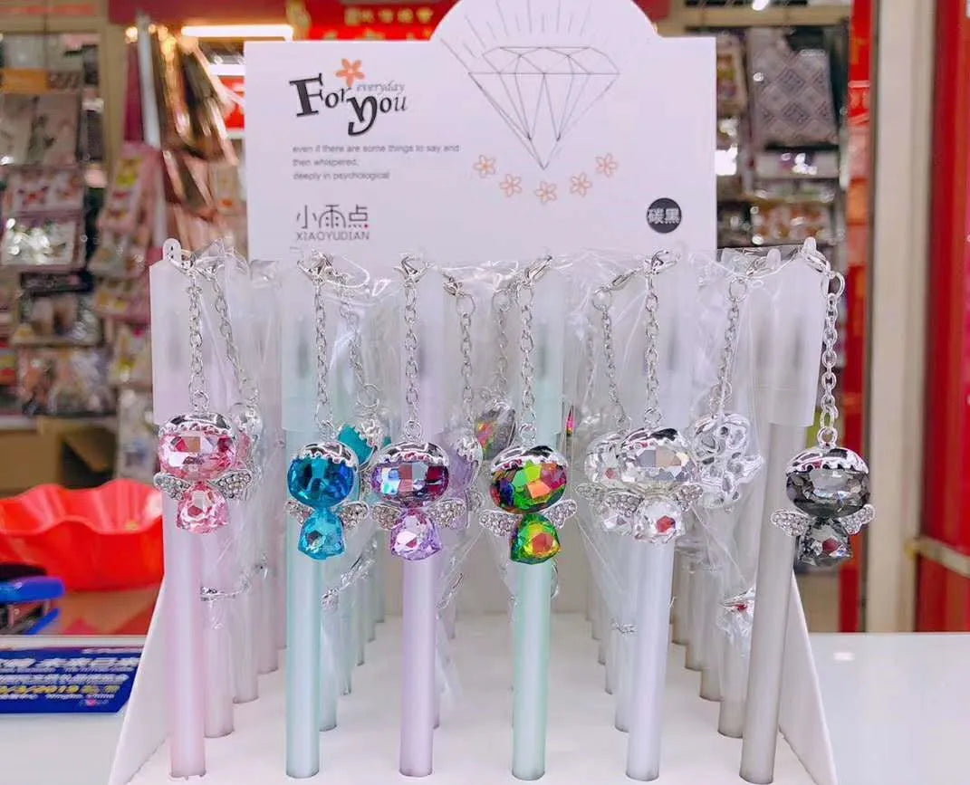 Little Angel Girl Water Pendant Gel Pen with diamond embellishments and 15cm plastic body
