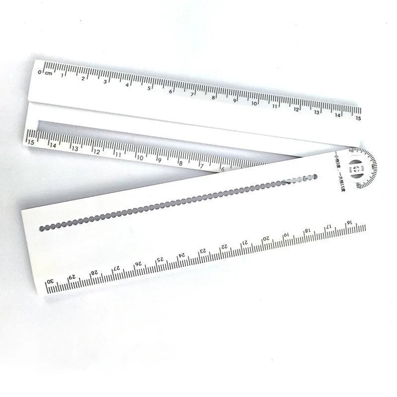 30cm white plastic multi-function angle ruler for technical drawing