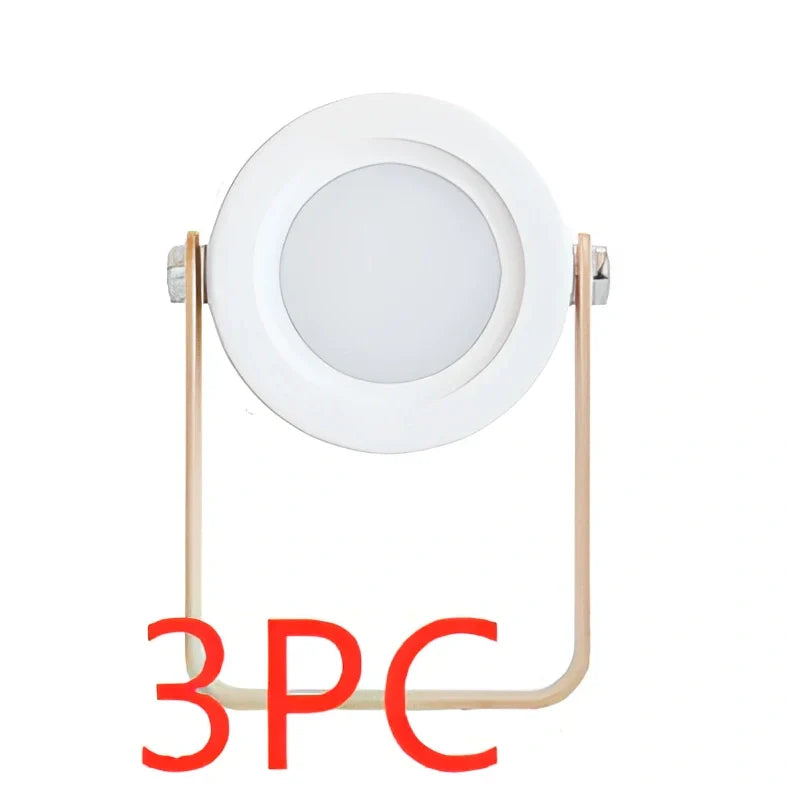 USB rechargeable lantern night light with touch dimming and 360-degree rotation in white finish