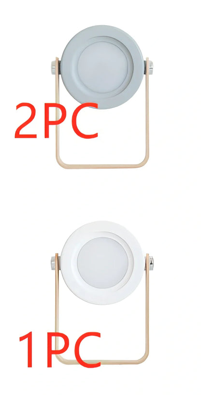 USB rechargeable lantern night light with touch dimming and 360-degree rotation in white finish