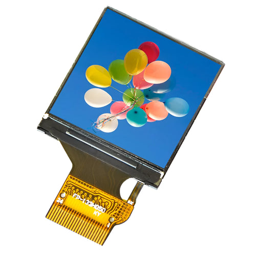 1.3-inch square IPS LCD display module with 240x240 resolution on a green PCB.