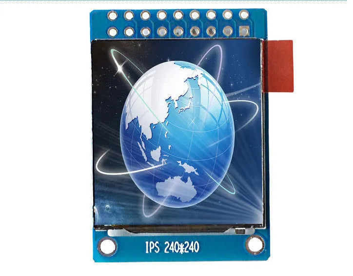 1.3-inch square IPS LCD display module with 240x240 resolution on a green PCB.