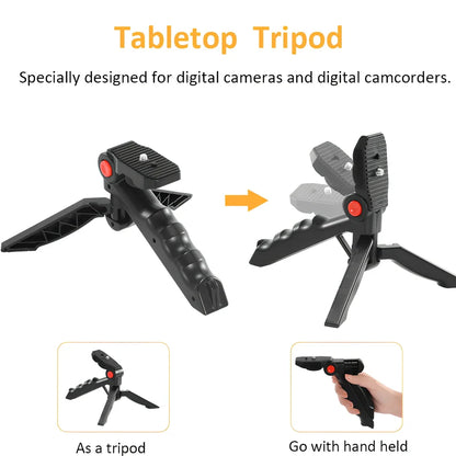 Black tripod head set with 150cm height, condenser mic, compatible with iPhone for stable camera recording