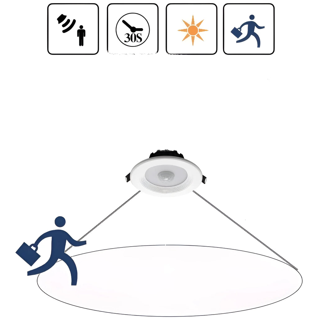 Aluminium infrared body sensing LED down light for automatic kitchen study toilet lighting