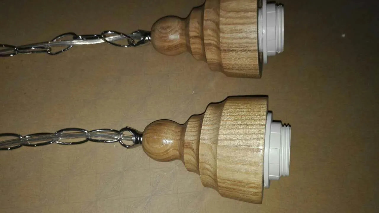 Glass wood grain single head pendant light with adjustable cord in Nordic fishing line chandelier style