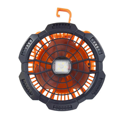 A versatile LED lighting fan with a brushless motor, lightweight blades, and dual fan and lighting controls for use in homes, outdoor spaces, and during camping