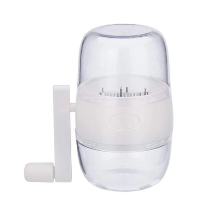 Manual nut grinder with stainless steel blades for chopping nuts and spices