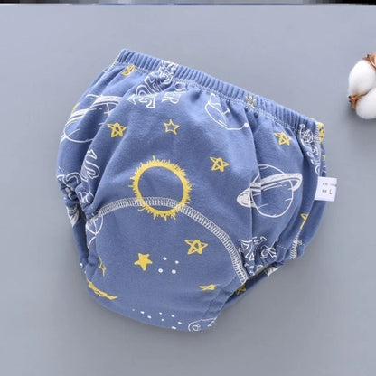 Baby Diaper Pants Cotton Washable Summer Breathable Thin Waterproof in Dark Blue, Light Blue, and Pink