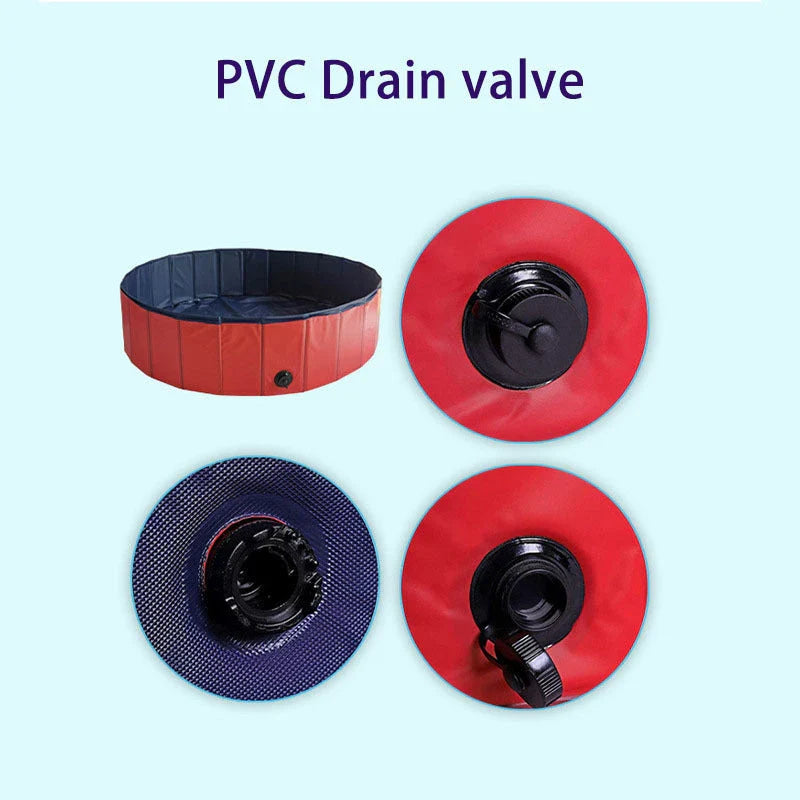 Foldable portable pet pool for dogs and cats with slip-resistant base