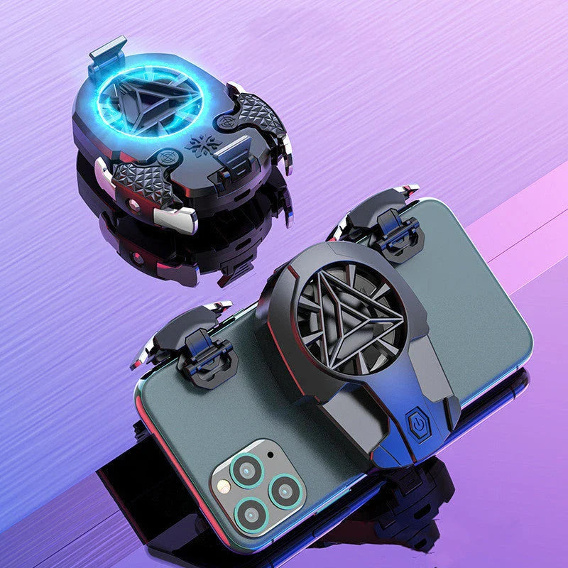 Multi-function USB game cooler for iPhone with adjustable fan and game buttons