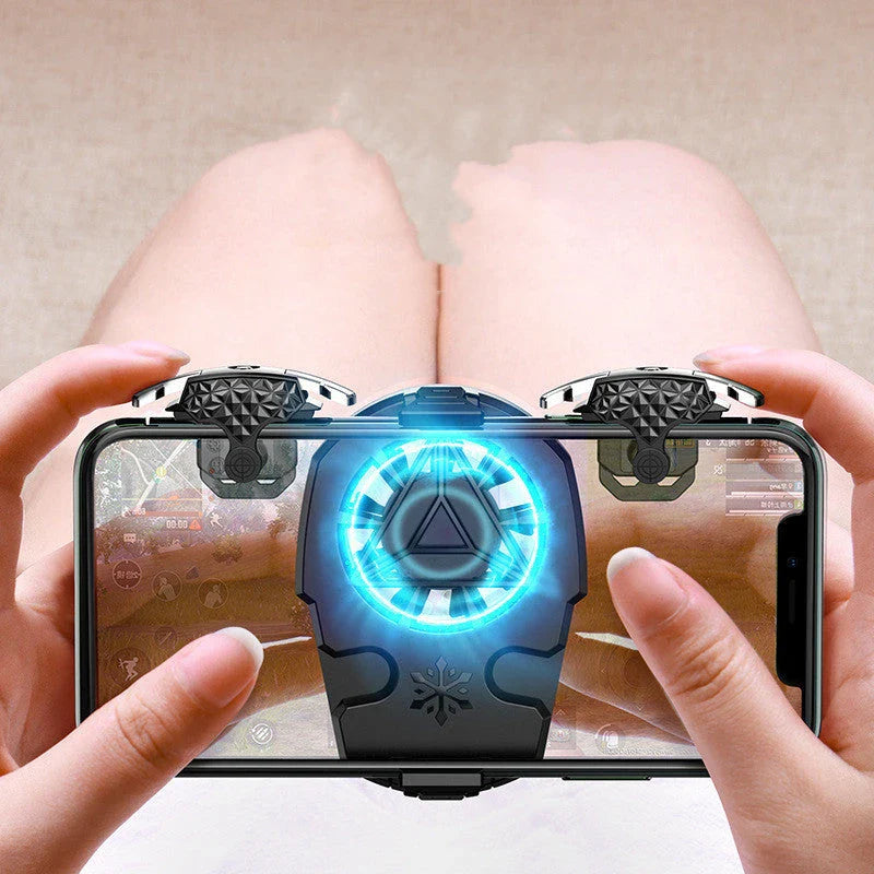 Multi-function USB game cooler for iPhone with adjustable fan and game buttons
