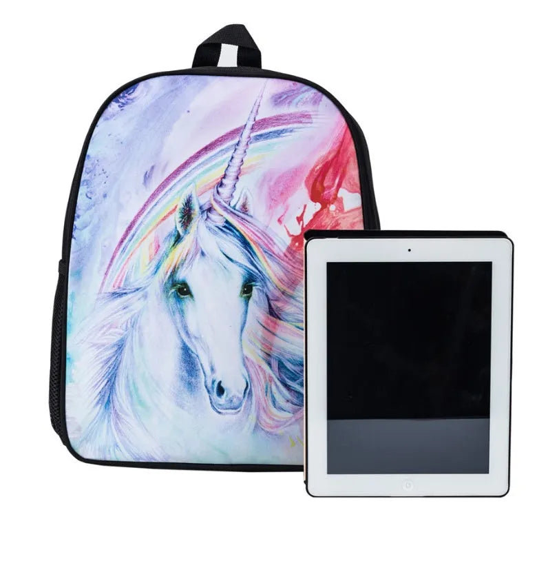 Jurassic dinosaur 3D printed backpack on a student, polyester, waterproof, medium size 40x30x13cm, 16 inch laptop pocket