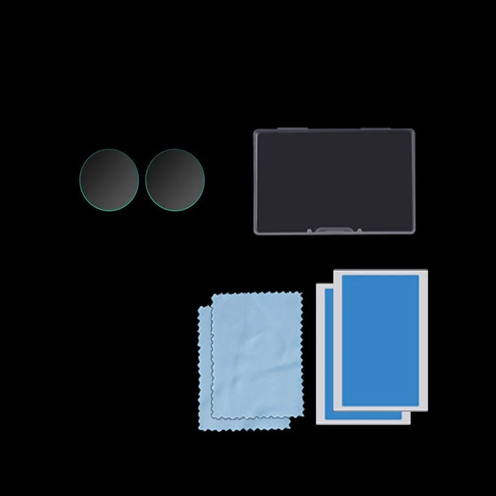 Black tempered glass screen protector for Insta360 ONE X2 camera with dimensions 97mm by 64mm