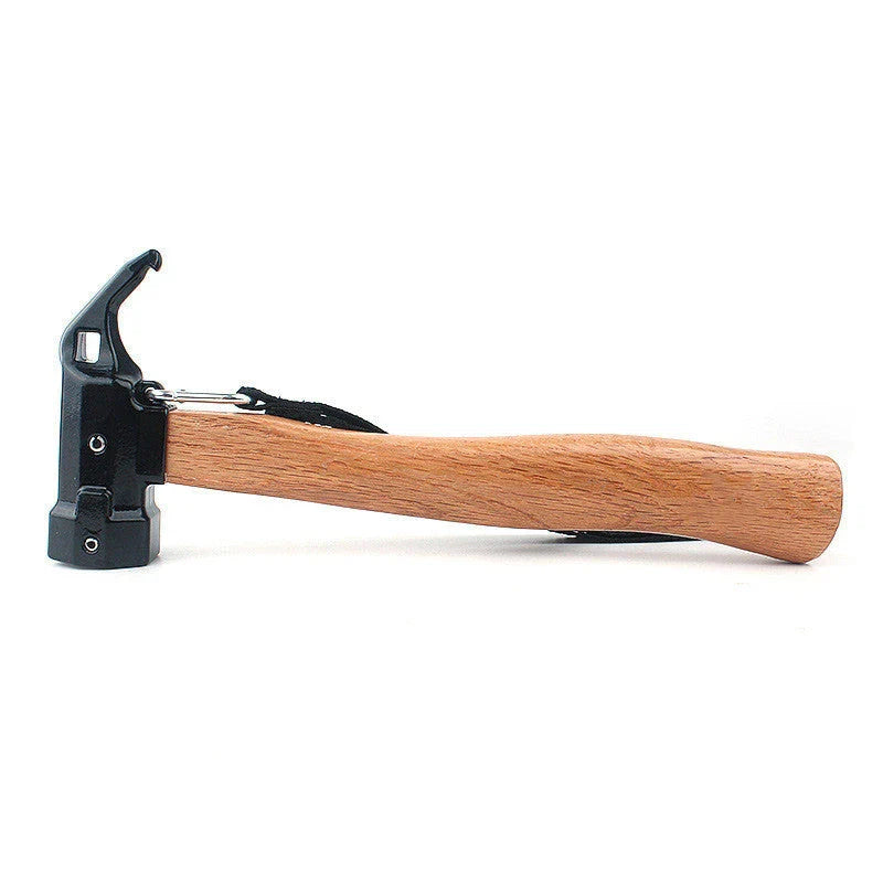 Hexagonal Shark Hammer with wooden handle and brass head for camping
