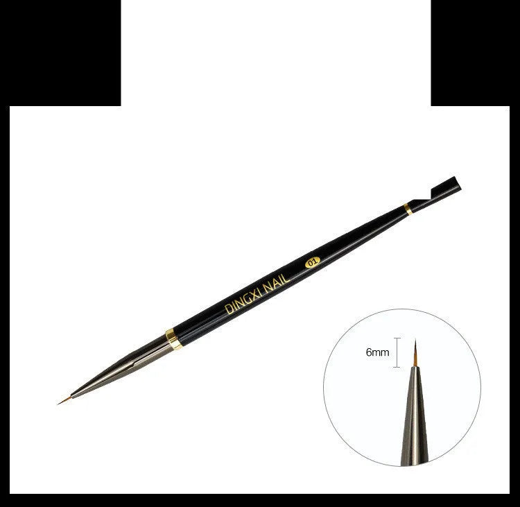 Dx Japanese nail brush set with black gold pull pens including universal pen and four other styles