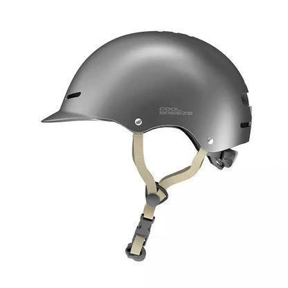Cool Breeze riding helmet in grey colour showing ABS construction and internal cushioning for equestrian safety