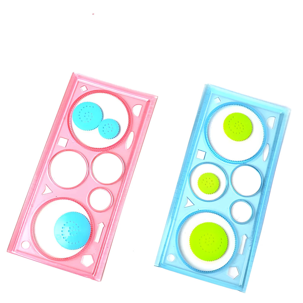 Plastic drawing template featuring a hollow wreath design for craft and stationery use.