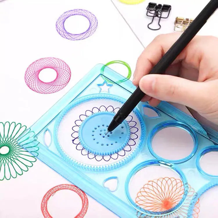 Plastic drawing template featuring a hollow wreath design for craft and stationery use.