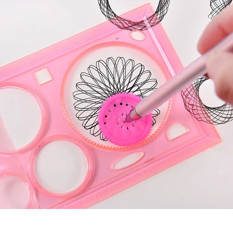 Plastic drawing template featuring a hollow wreath design for craft and stationery use.