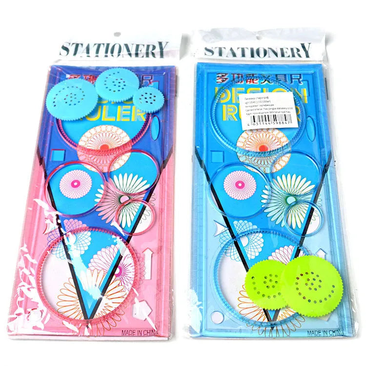 Plastic drawing template featuring a hollow wreath design for craft and stationery use.