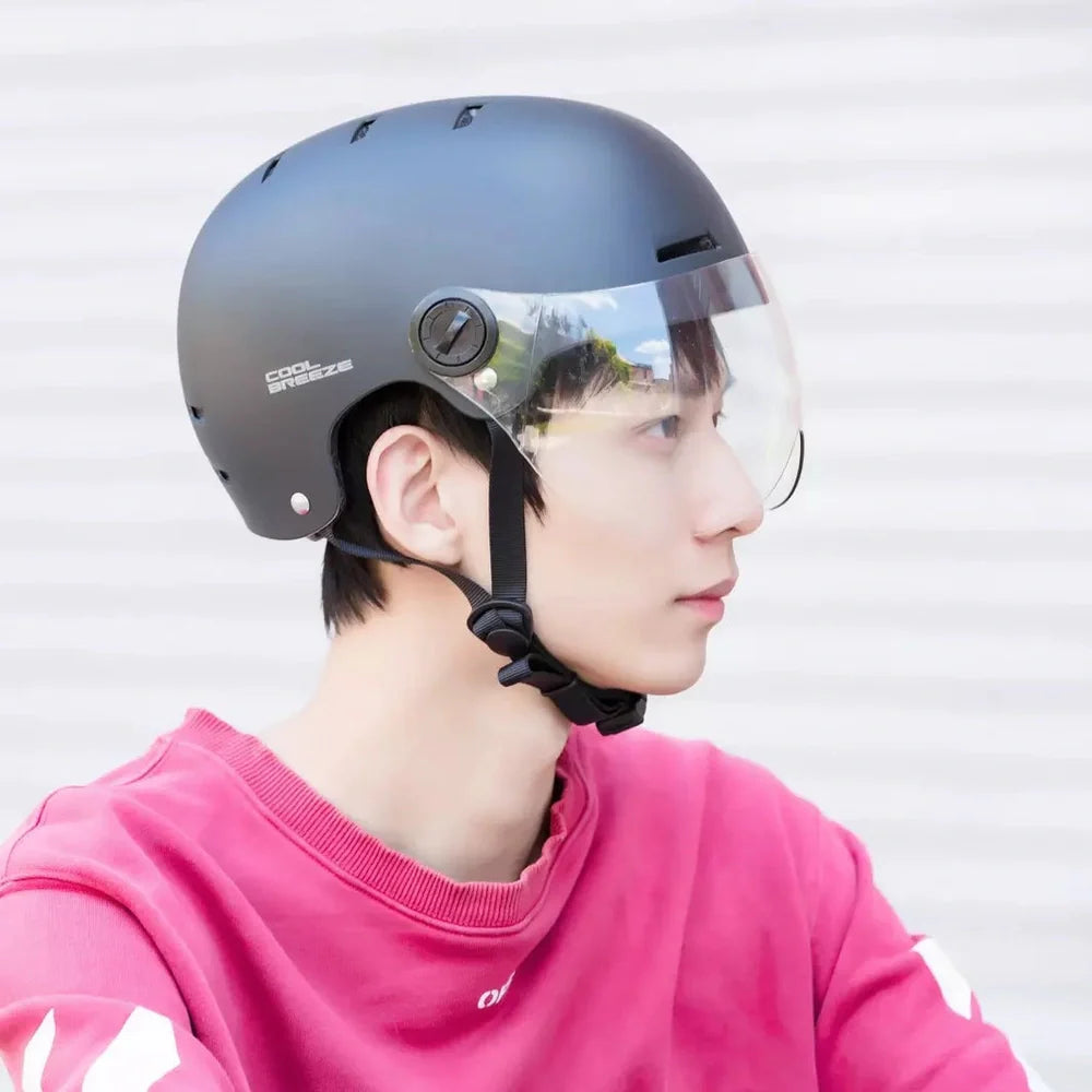 Cool Breeze riding helmet in grey colour showing ABS construction and internal cushioning for equestrian safety