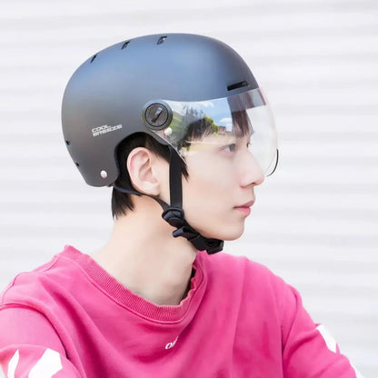 Cool Breeze riding helmet in grey colour showing ABS construction and internal cushioning for equestrian safety