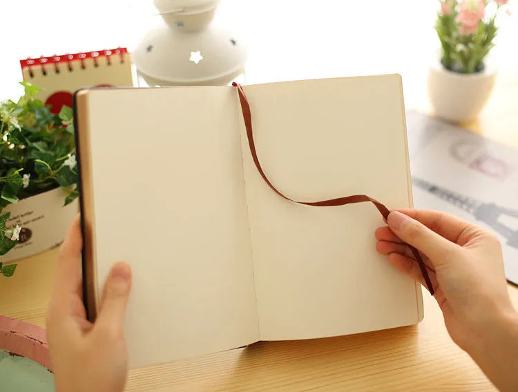 Jingu 25k Dream Super Thick Notebook with imitation leather cover, showing its 35mm depth.