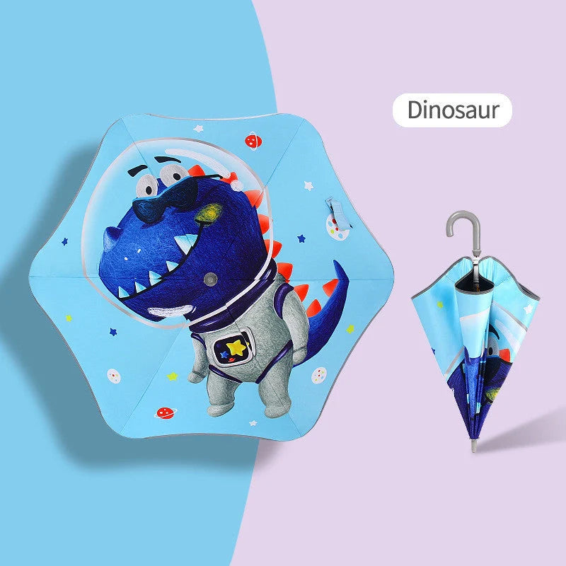 Children's safety umbrella with reflective strip and comfortable handle