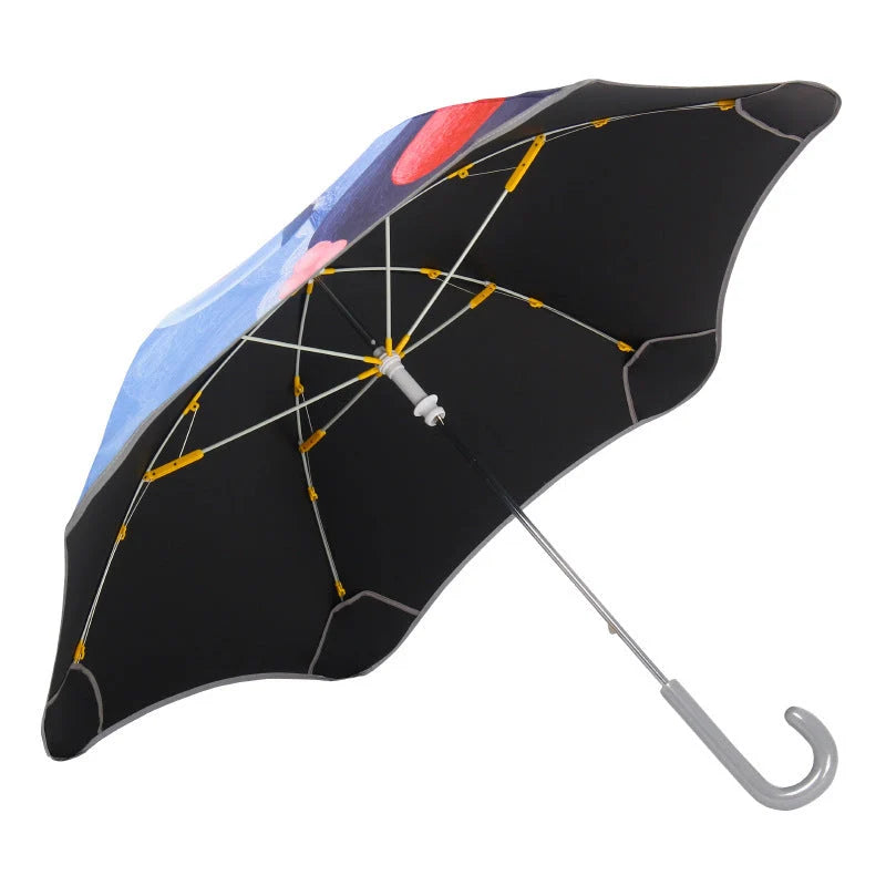 Children's safety umbrella with reflective strip and comfortable handle