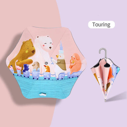 Children's safety umbrella with reflective strip and comfortable handle