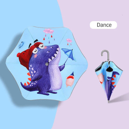 Children's safety umbrella with reflective strip and comfortable handle