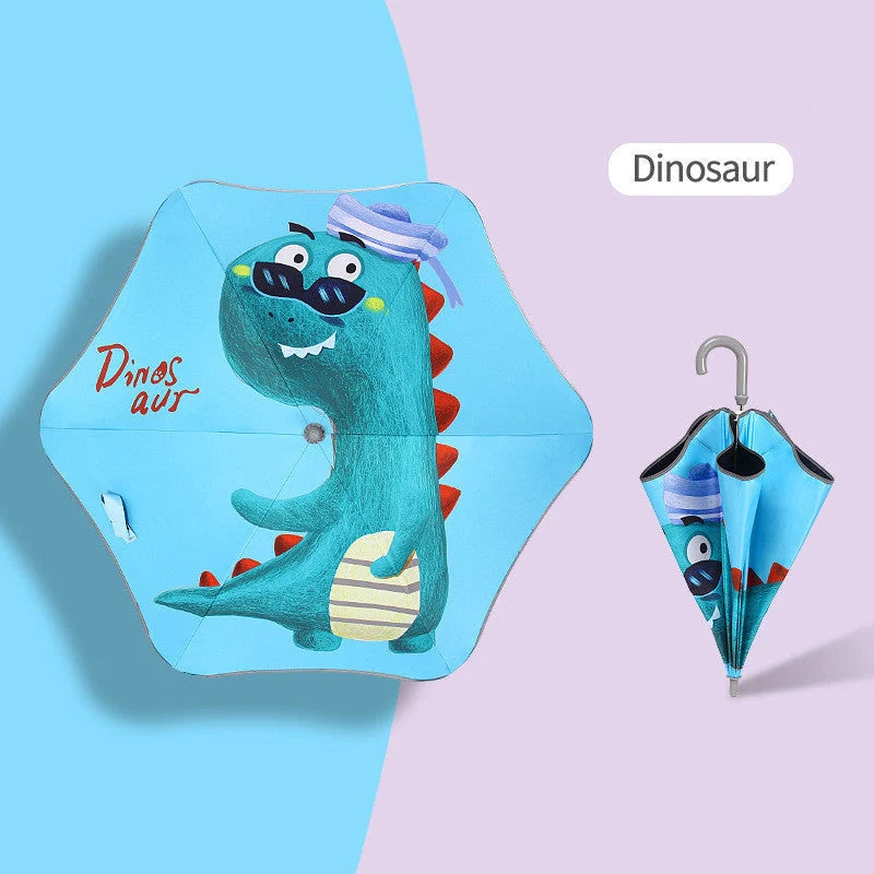 Children's safety umbrella with reflective strip and comfortable handle