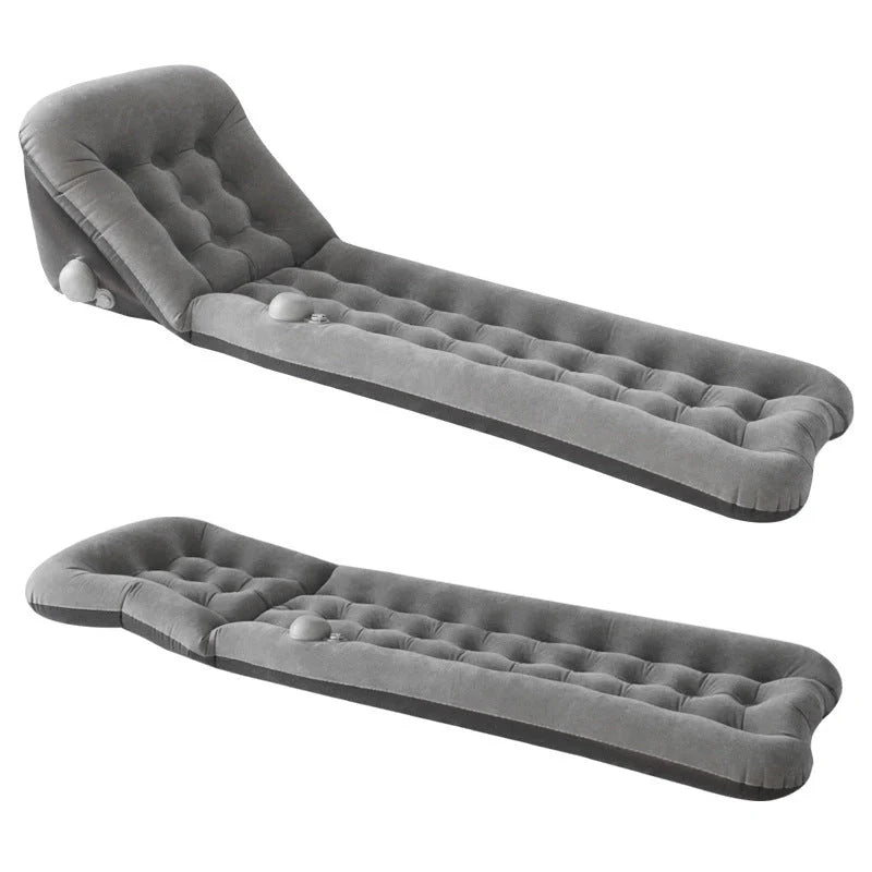 Automatic air mattress camping bed with quick inflation feature, dark blue and grey options