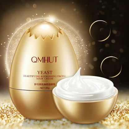 Gold tube of 35g Yeast Beauty Rejuvenating Facial Mask Cream, tear-off paste for moisturising all skin types with yeast and Centella