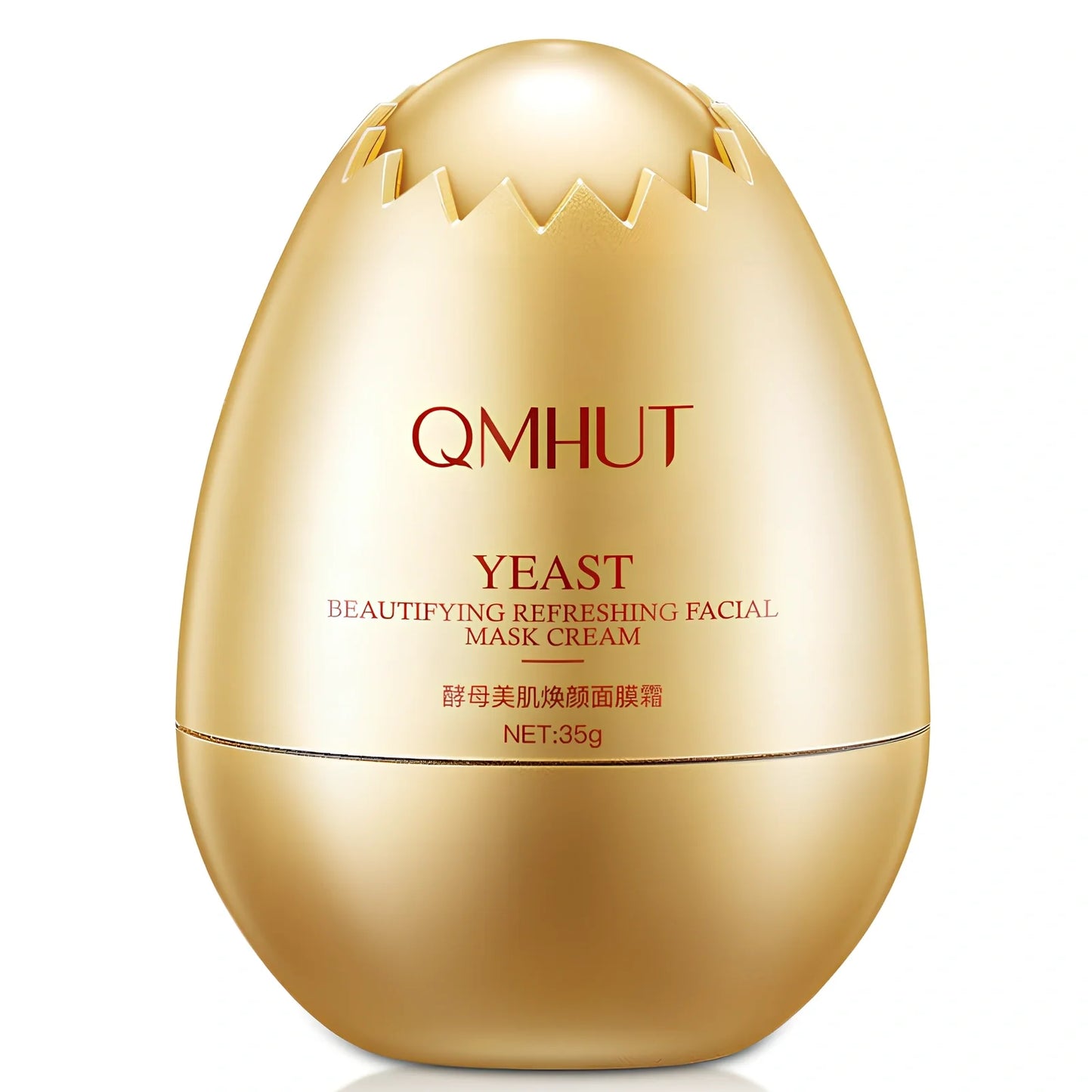 Gold tube of 35g Yeast Beauty Rejuvenating Facial Mask Cream, tear-off paste for moisturising all skin types with yeast and Centella