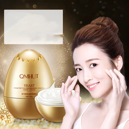 Gold tube of 35g Yeast Beauty Rejuvenating Facial Mask Cream, tear-off paste for moisturising all skin types with yeast and Centella