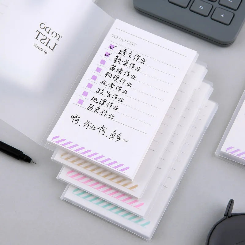 A6 sized PP frosted notebook in green colour showing perforated, tearable pages