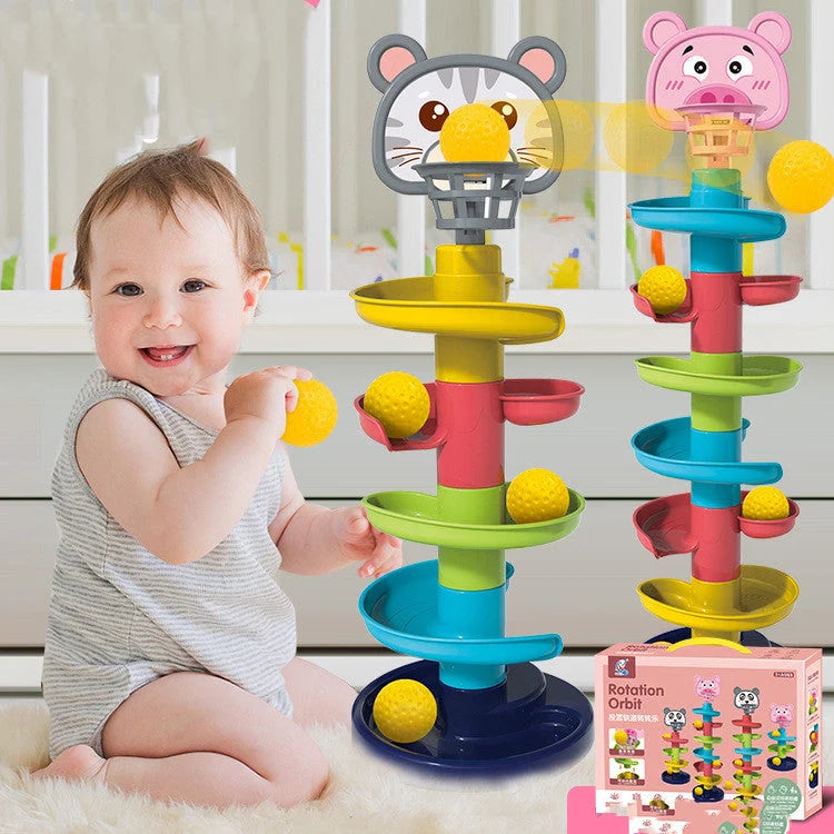 Montessori rolling ball pile tower puzzle educational toy for newborns