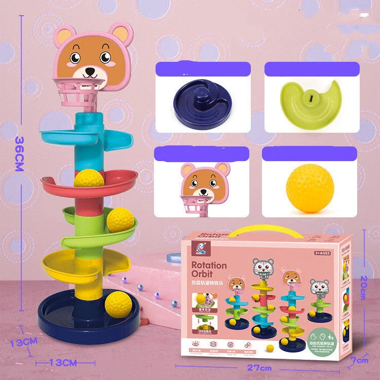 Montessori rolling ball pile tower puzzle educational toy for newborns