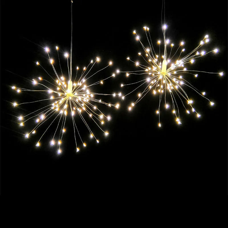 Solar-powered LED meteor shower decoration light with warm white LEDs in a PVC shell for outdoor garden use.