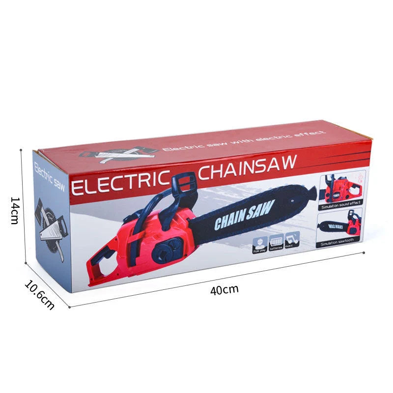 Kids electric chainsaw toy with real engine sound, safe for children